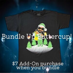 $7 Add-On 🆕Santa Snoop Festive Black Graphic Short Sleeve Tee